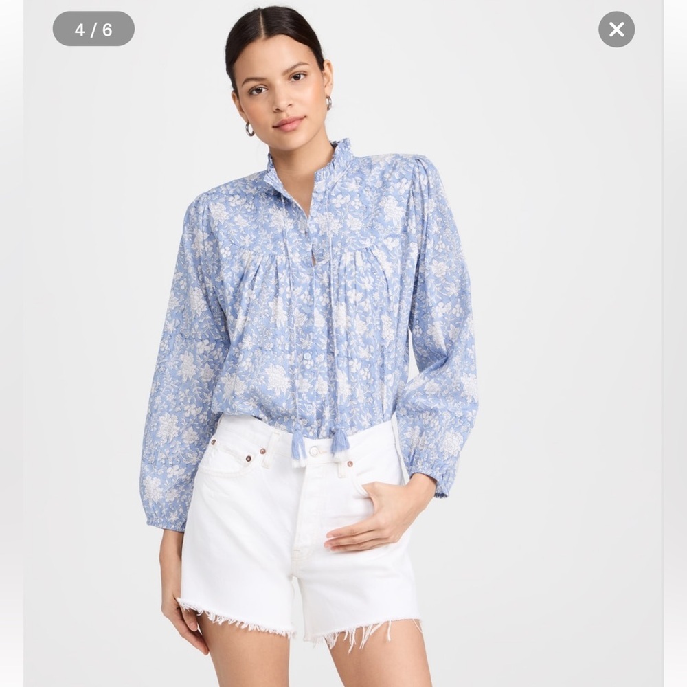 Marea Georgia floral light blue top size S